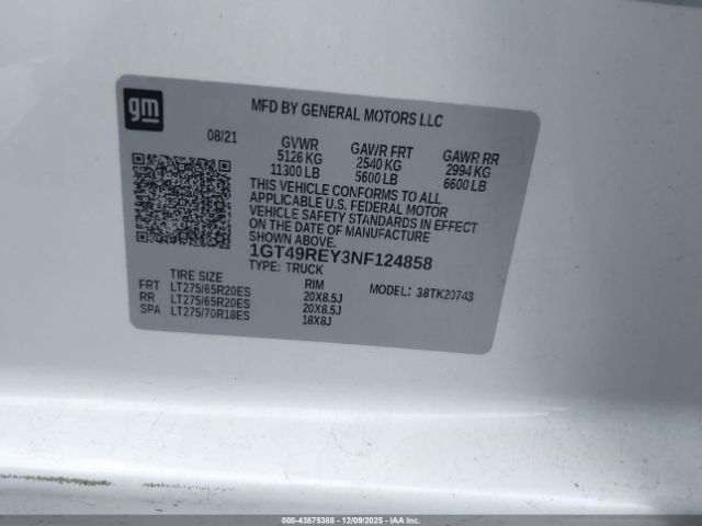 2022 GMC SIERRA 2500HD 1GT49REY3NF124858 Photo 8