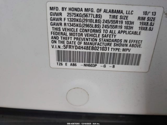 2014 ACURA MDX 5FRYD4H48EB021031 Photo 8