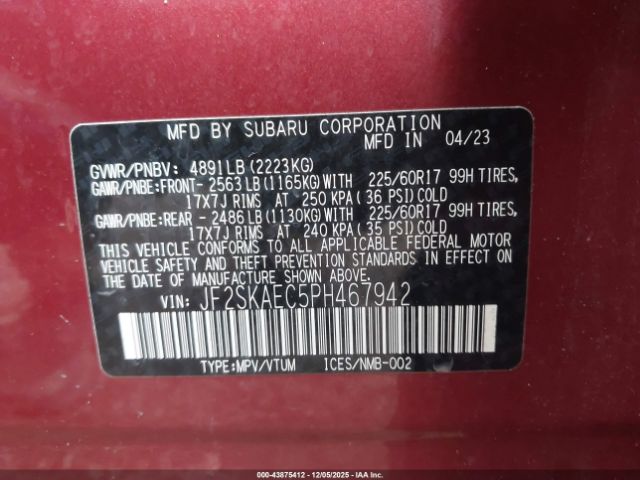 2023 SUBARU FORESTER JF2SKAEC5PH467942 Photo 8