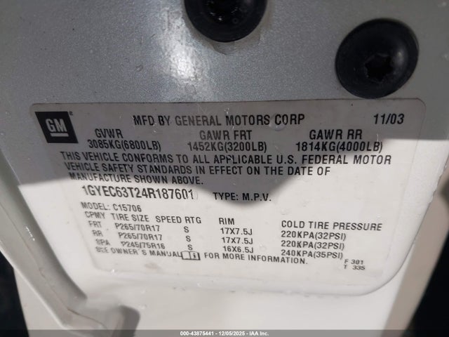 2004 CADILLAC ESCALADE 1GYEC63T24R187601 Photo 8