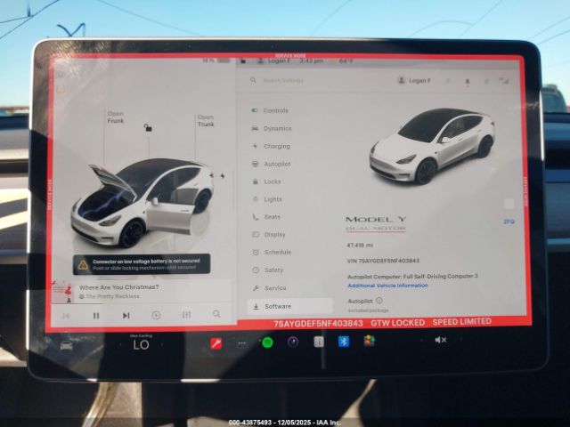 2022 TESLA MODEL Y 7SAYGDEF5NF403843 Photo 6