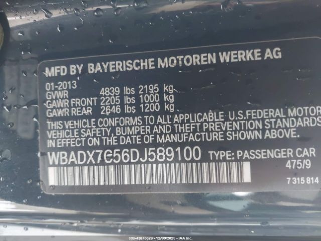 2013 BMW 335I WBADX7C56DJ589100 Photo 8