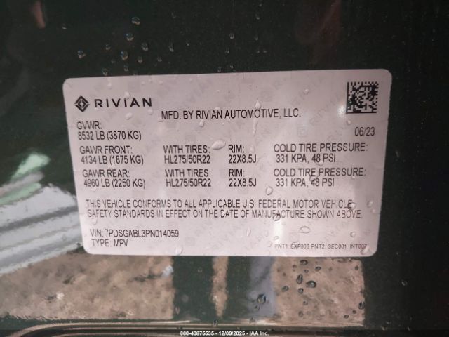 2023 RIVIAN R1S 7PDSGABL3PN014059 Photo 8