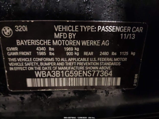 WBA3B1G59ENS77364 BMW 320i
