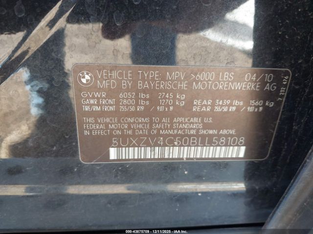 2011 BMW X5 5UXZV4C50BLL58108 Photo 8