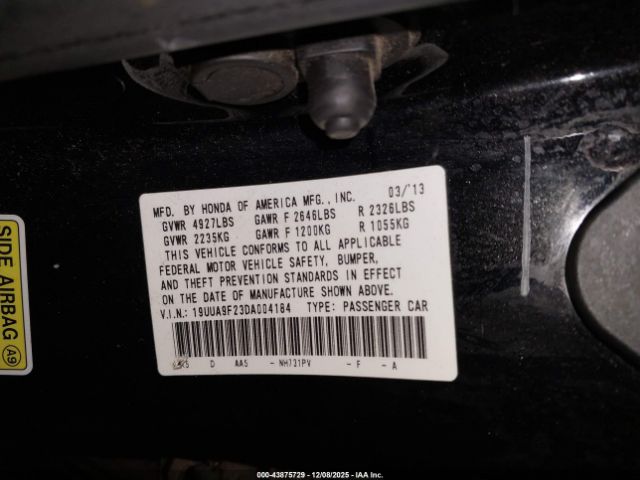 2013 ACURA TL 19UUA9F23DA004184 Photo 8