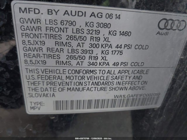 2015 AUDI Q7 WA1LGAFE1FD002059 Photo 8