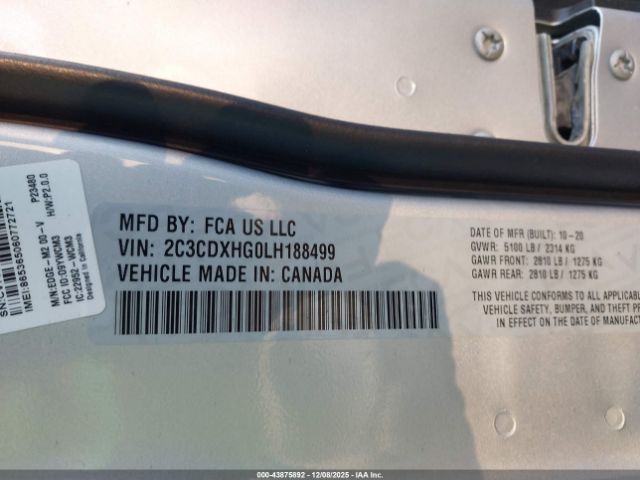 2020 DODGE CHARGER 2C3CDXHG0LH188499 Photo 8