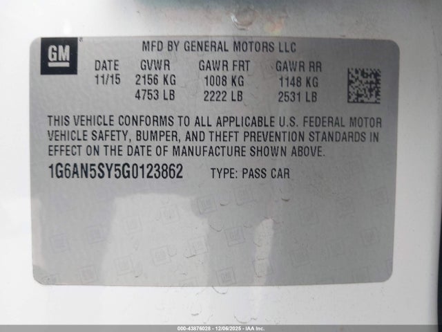 2016 CADILLAC ATS-V 1G6AN5SY5G0123862 Photo 8