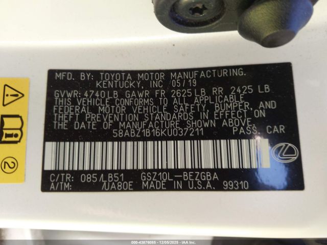 2019 LEXUS ES 350 58ABZ1B16KU037211 Photo 8