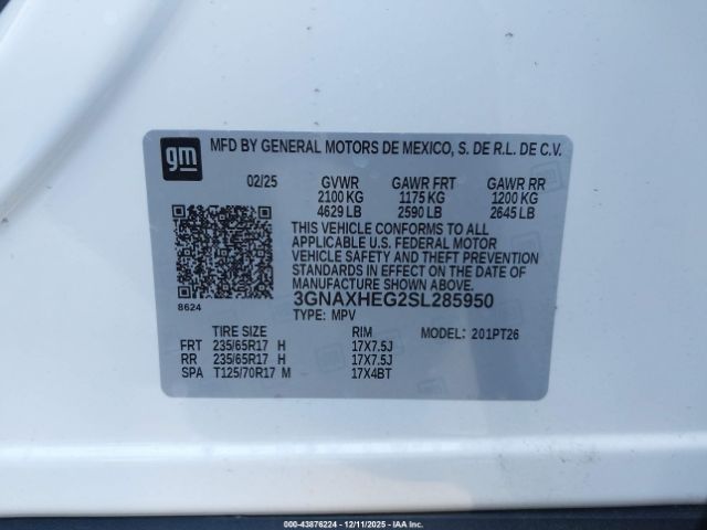 2025 CHEVROLET EQUINOX 3GNAXHEG2SL285950 Photo 8