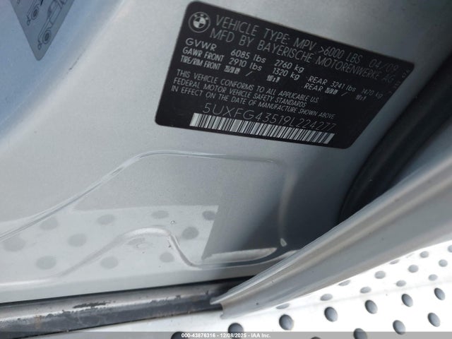 2009 BMW X6 5UXFG43519L224277 Photo 8