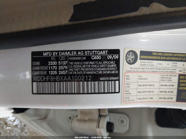 Aukcja sprzedaży 2010 Mercedes-benz E 350 4matic, vin: WDDHF8HBXAA100212, numer aukcji: 43876542