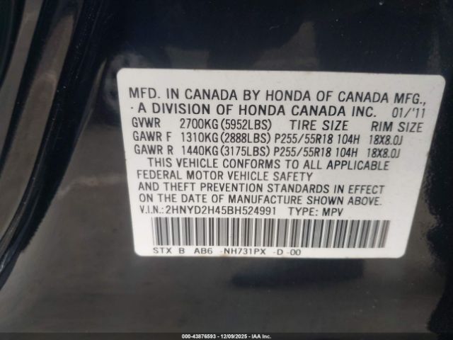 2011 ACURA MDX 2HNYD2H45BH524991 Photo 8