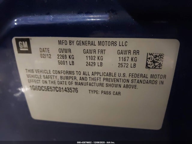 2012 CADILLAC CTS 1G6DC5E57C0143576 Photo 8