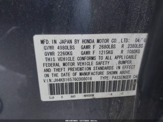 2006 ACURA RL JH4KB16576C008016 Photo 8