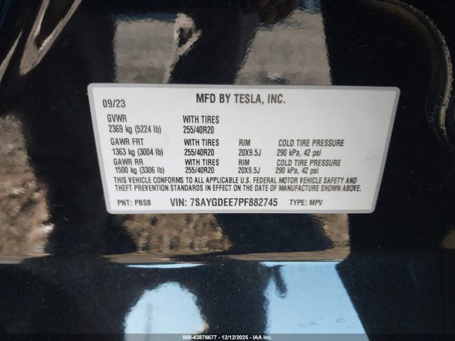 2023 TESLA MODEL Y 7SAYGDEE7PF882745 Photo 8