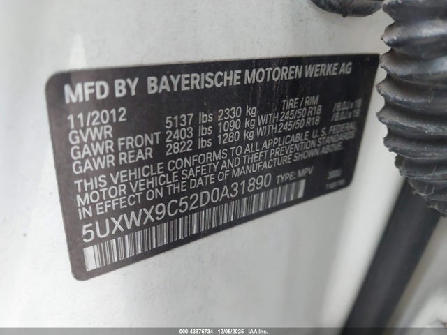 Продаж на аукціоні авто 2013 Bmw X3 Xdrive28i, vin: 5UXWX9C52D0A31890, номер лоту: 43876734