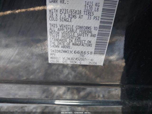 2018 NISSAN PATHFINDER 5N1DR2MM1JC668658 Photo 8