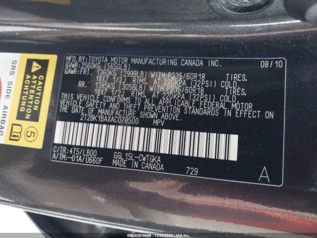 2010 LEXUS RX 350 2T2BK1BAXAC078500 Photo 8