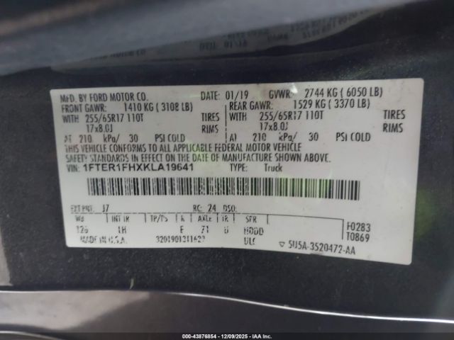 2019 FORD RANGER 1FTER1FHXKLA19641 Photo 8