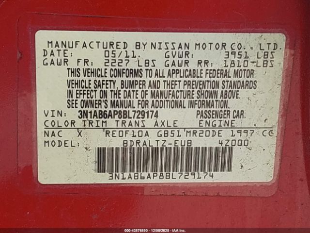 2011 NISSAN SENTRA 3N1AB6AP8BL729174 Photo 8