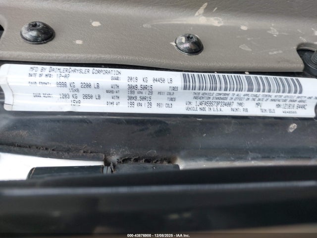 Продажа на аукционе авто 2003 Jeep Wrangler Sahara, vin: 1J4FA59S73P334007, номер лота: 43876900
