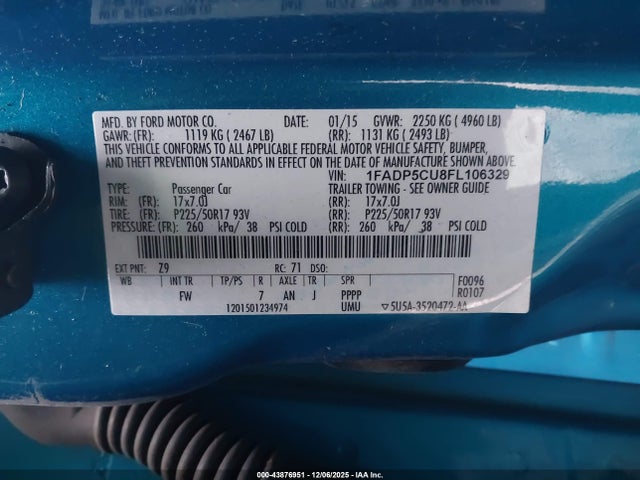 2015 FORD C-MAX ENERGI 1FADP5CU8FL106329 Photo 8