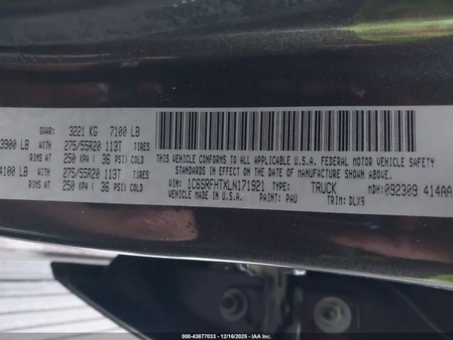 2020 RAM 1500 1C6SRFHTXLN171921 Photo 8