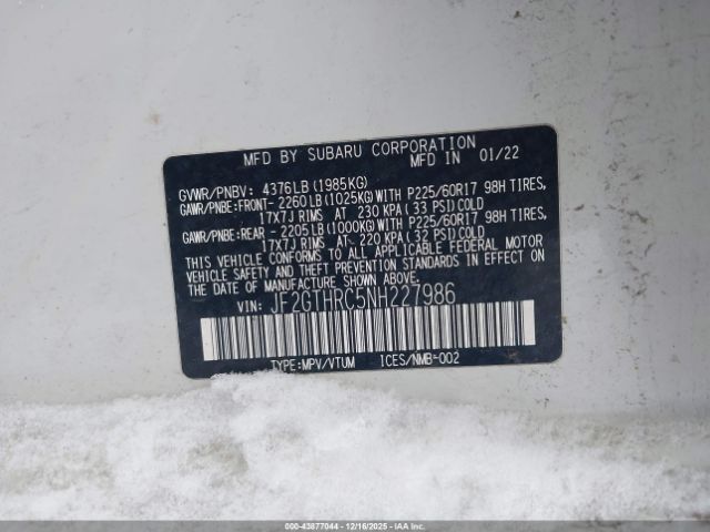 2022 SUBARU CROSSTREK JF2GTHRC5NH227986 Photo 8