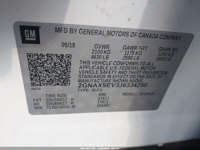 Chevrolet EQUINOX LT 2018 2GNAXSEV3J6334250 Image 9