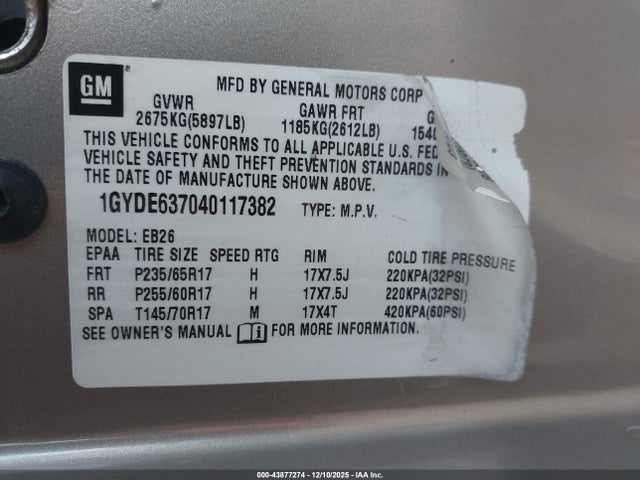 2004 CADILLAC SRX 1GYDE637040117382 Photo 8