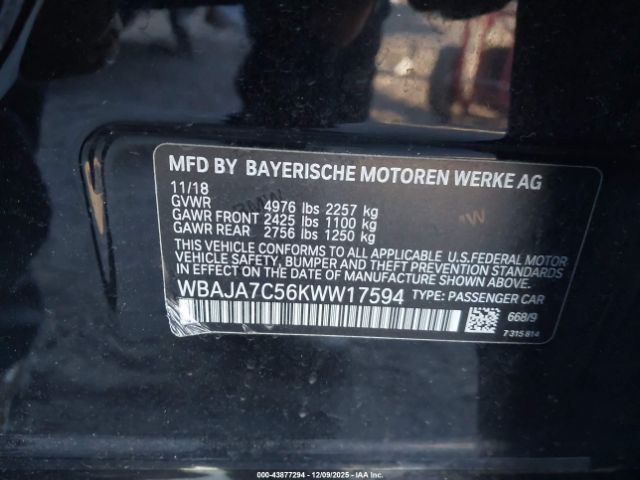 2019 BMW 530I WBAJA7C56KWW17594 Photo 8