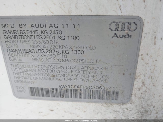 2012 AUDI Q5 WA1CFAFP9CA063841 Photo 8