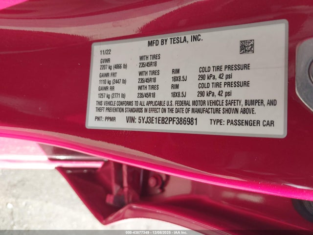 2023 TESLA MODEL 3 5YJ3E1EB2PF386981 Photo 8