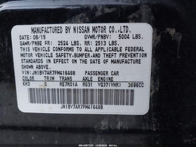 JN1BV7AR7FM416468 Infiniti Q50