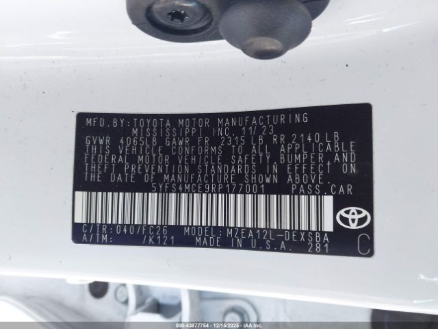 2024 TOYOTA COROLLA 5YFS4MCE9RP177001 Photo 8