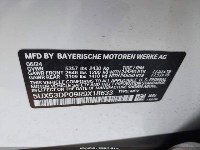 5UX53DP09R9X18633 BMW X3 Xdrive30i