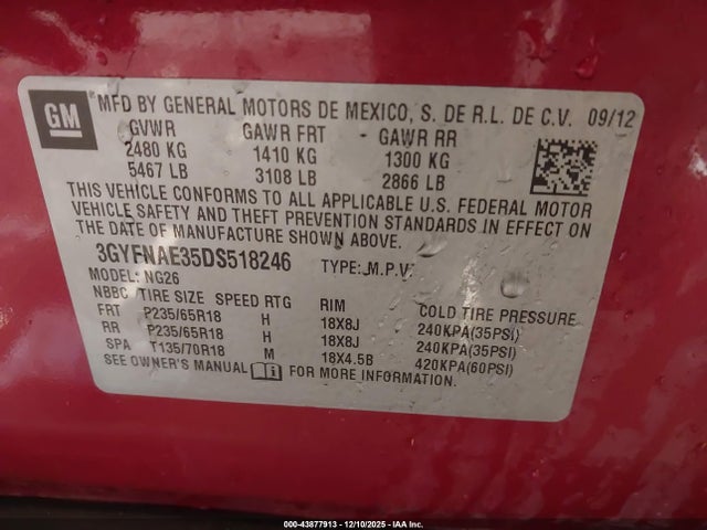 2013 CADILLAC SRX 3GYFNAE35DS518246 Photo 8