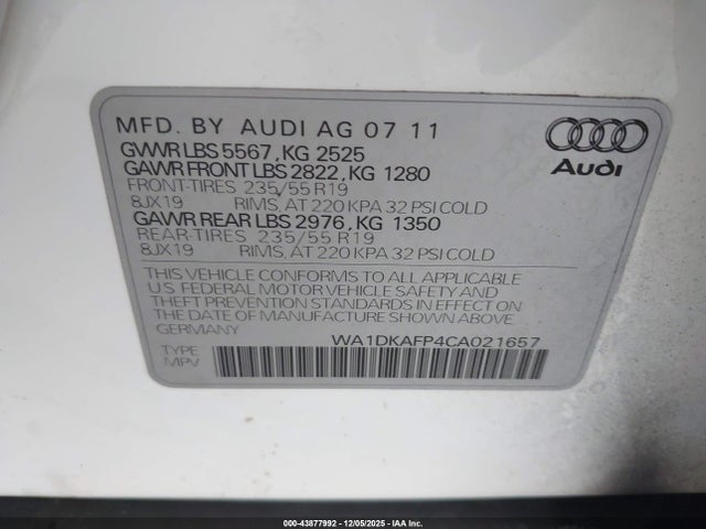 2012 AUDI Q5 WA1DKAFP4CA021657 Photo 8