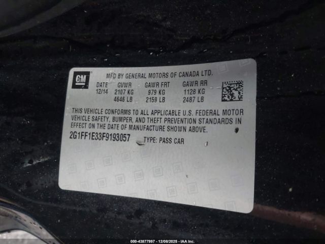 2015 CHEVROLET CAMARO 2G1FF1E33F9193057 Photo 8