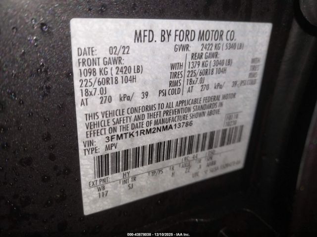 2022 FORD MUSTANG MACH-E 3FMTK1RM2NMA13786 Photo 8