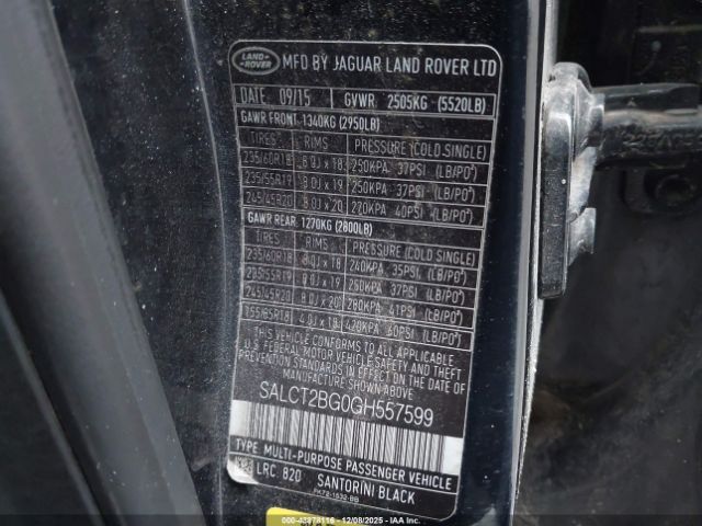 2016 LAND ROVER DISCOVERY SPORT SALCT2BG0GH557599 Photo 8