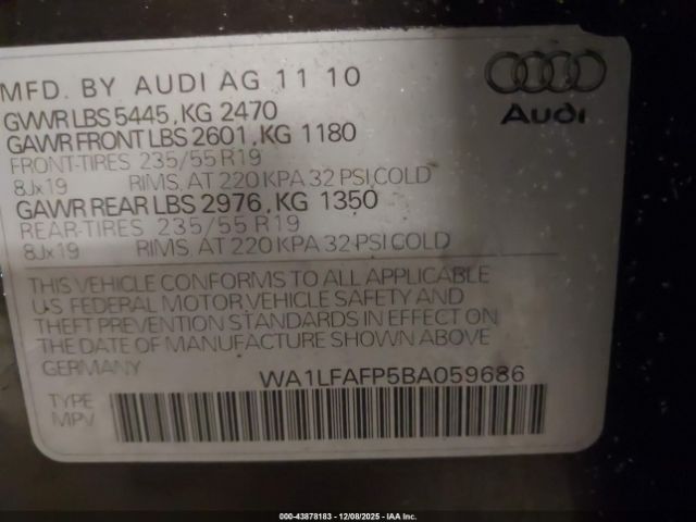 2011 AUDI Q5 WA1LFAFP5BA059686 Photo 8