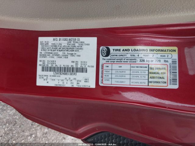 2008 FORD MUSTANG 1ZVHT82H085130593 Photo 8