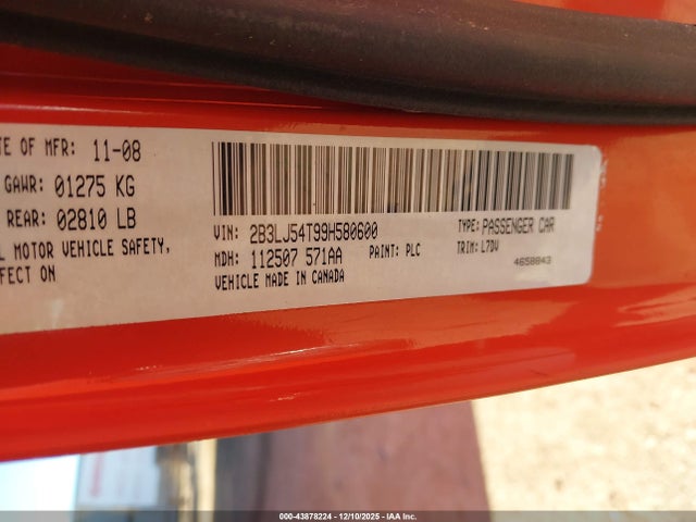 2009 DODGE CHALLENGER 2B3LJ54T99H580600 Photo 8