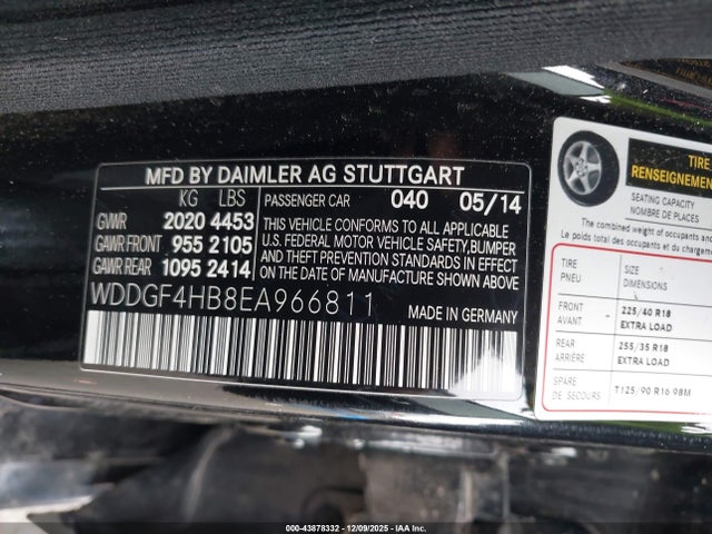 WDDGF4HB8EA966811 Mercedes-Benz C 250 Sport