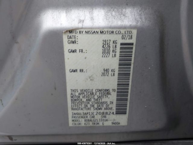 2018 NISSAN ALTIMA 1N4AL3AP1JC208824 Photo 8