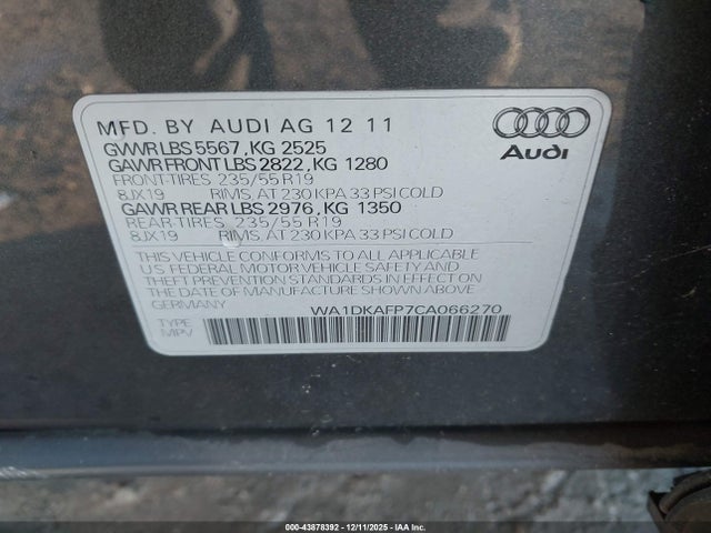 2012 AUDI Q5 WA1DKAFP7CA066270 Photo 8