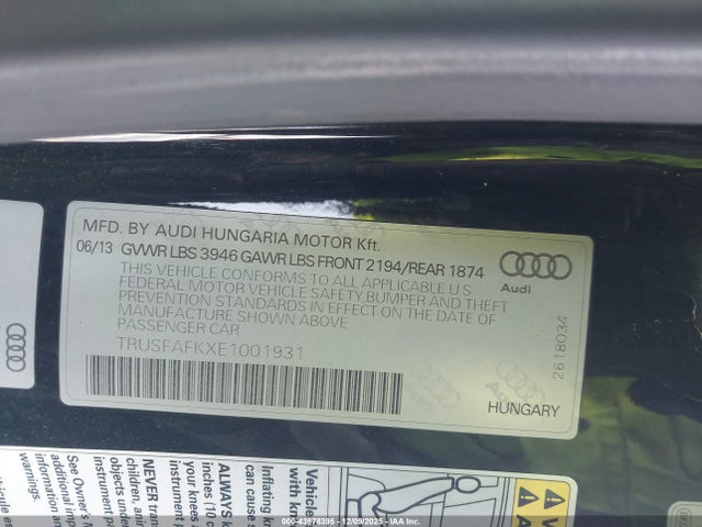 2014 AUDI TT TRUSFAFKXE1001931 Photo 8